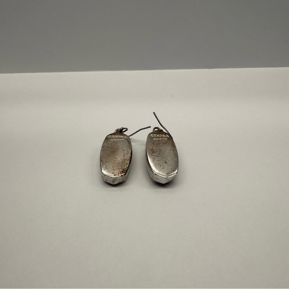 Kendra Scott Danay Iridescent Crystalized Drusy Drop Silvery Rhodium Earrings - Picture 9 of 10